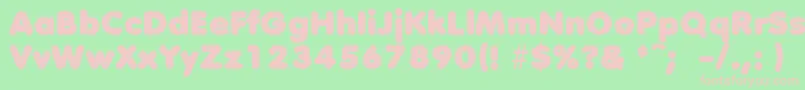 フォントDebussyLengyar – 緑の背景にピンクのフォント