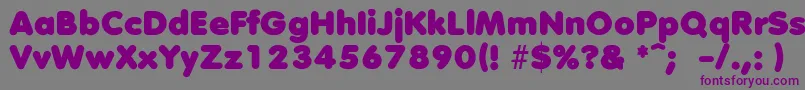 フォントDebussyLengyar – 紫色のフォント、灰色の背景