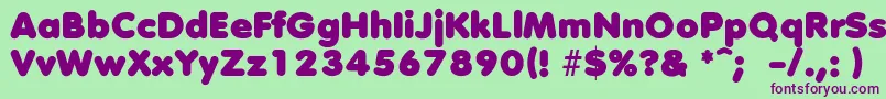 DebussyLengyar Font – Purple Fonts on Green Background