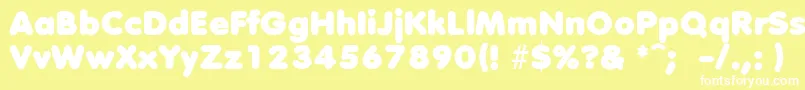 フォントDebussyLengyar – 黄色い背景に白い文字