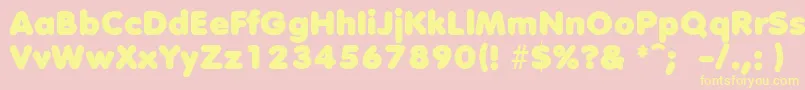 DebussyLengyar-fontti – keltaiset fontit vaaleanpunaisella taustalla