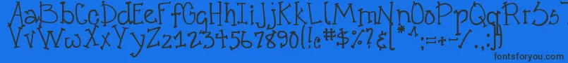 DjbCrazyGoofyCool Font – Black Fonts on Blue Background