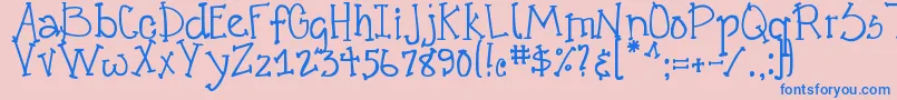 Fonte DjbCrazyGoofyCool – fontes azuis em um fundo rosa