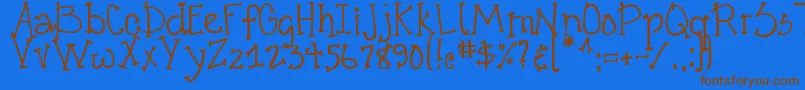 DjbCrazyGoofyCool Font – Brown Fonts on Blue Background