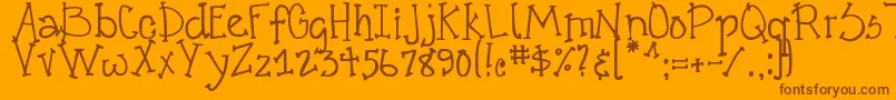 DjbCrazyGoofyCool Font – Brown Fonts on Orange Background