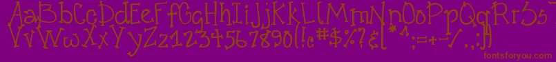 DjbCrazyGoofyCool Font – Brown Fonts on Purple Background