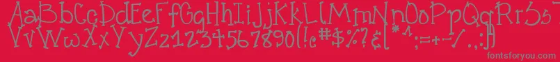 DjbCrazyGoofyCool Font – Gray Fonts on Red Background