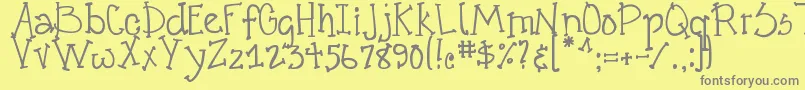 DjbCrazyGoofyCool Font – Gray Fonts on Yellow Background