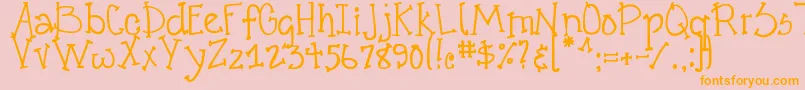 DjbCrazyGoofyCool Font – Orange Fonts on Pink Background