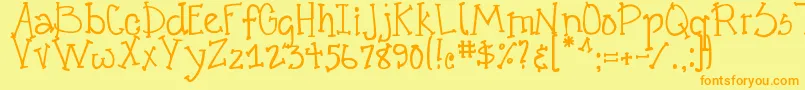 DjbCrazyGoofyCool Font – Orange Fonts on Yellow Background