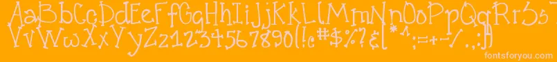 DjbCrazyGoofyCool Font – Pink Fonts on Orange Background