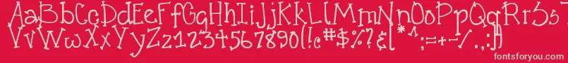 DjbCrazyGoofyCool Font – Pink Fonts on Red Background