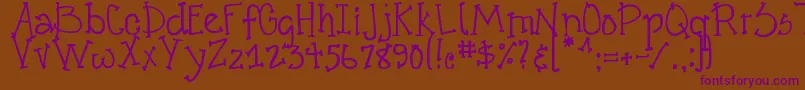 DjbCrazyGoofyCool Font – Purple Fonts on Brown Background