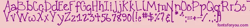 DjbCrazyGoofyCool Font – Purple Fonts on Pink Background
