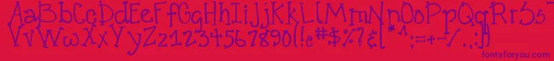 DjbCrazyGoofyCool Font – Purple Fonts on Red Background