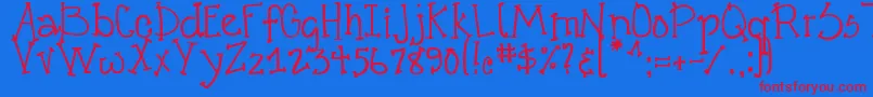 DjbCrazyGoofyCool Font – Red Fonts on Blue Background