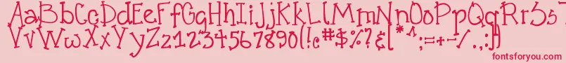 フォントDjbCrazyGoofyCool – ピンクの背景に赤い文字