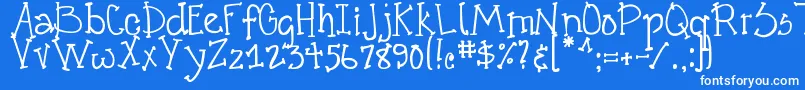 DjbCrazyGoofyCool Font – White Fonts on Blue Background