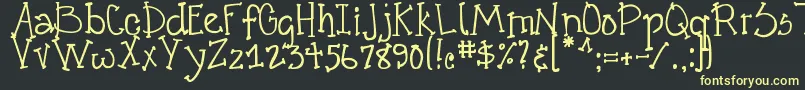 DjbCrazyGoofyCool Font – Yellow Fonts on Black Background