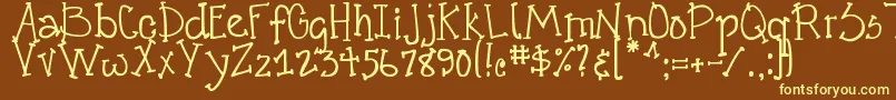 DjbCrazyGoofyCool Font – Yellow Fonts on Brown Background