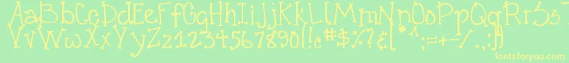 DjbCrazyGoofyCool Font – Yellow Fonts on Green Background