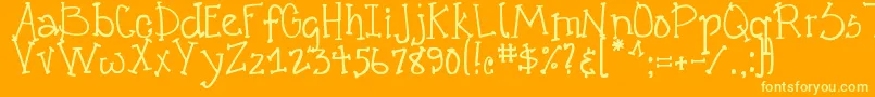 DjbCrazyGoofyCool Font – Yellow Fonts on Orange Background