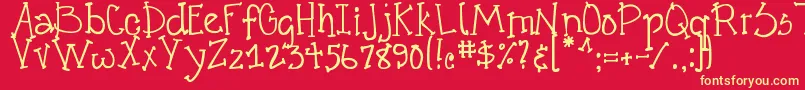 DjbCrazyGoofyCool Font – Yellow Fonts on Red Background