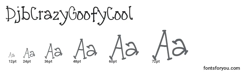 DjbCrazyGoofyCool Font Sizes