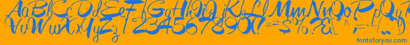 GalacticRegular Font – Blue Fonts on Orange Background