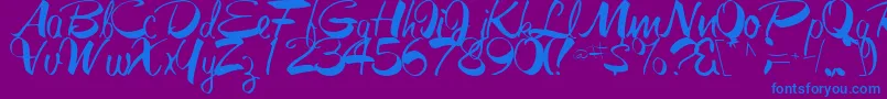 GalacticRegular-Schriftart – Blaue Schriften auf violettem Hintergrund