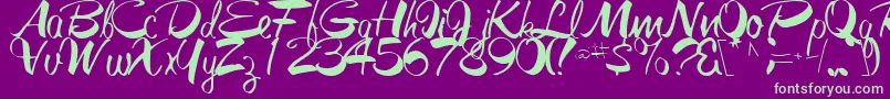 GalacticRegular Font – Green Fonts on Purple Background