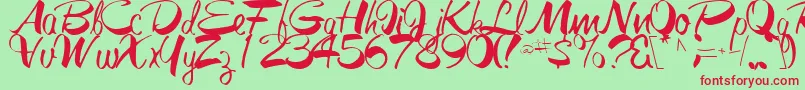 GalacticRegular Font – Red Fonts on Green Background