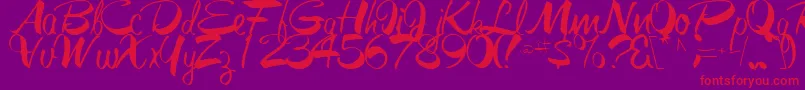 GalacticRegular-Schriftart – Rote Schriften auf violettem Hintergrund