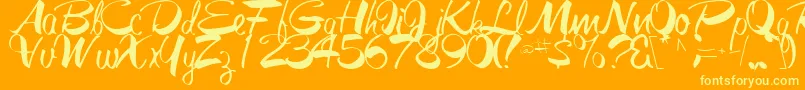 GalacticRegular Font – Yellow Fonts on Orange Background