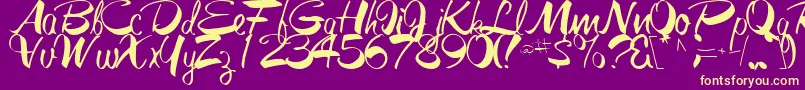 GalacticRegular Font – Yellow Fonts on Purple Background