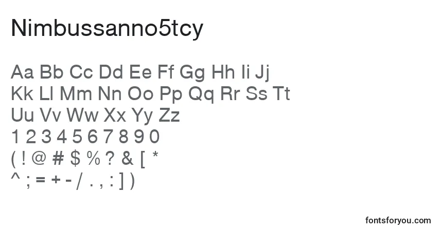 Schriftart Nimbussanno5tcy – Alphabet, Zahlen, spezielle Symbole