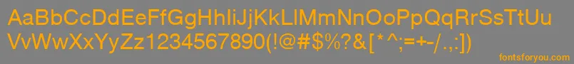 フォントNimbussanno5tcy – オレンジの文字は灰色の背景にあります。