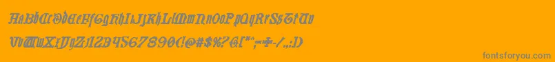 Westdelphiaboldital-Schriftart – Graue Schriften auf orangefarbenem Hintergrund