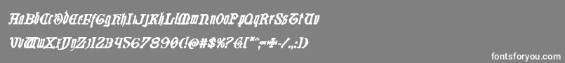 フォントWestdelphiaboldital – 灰色の背景に白い文字