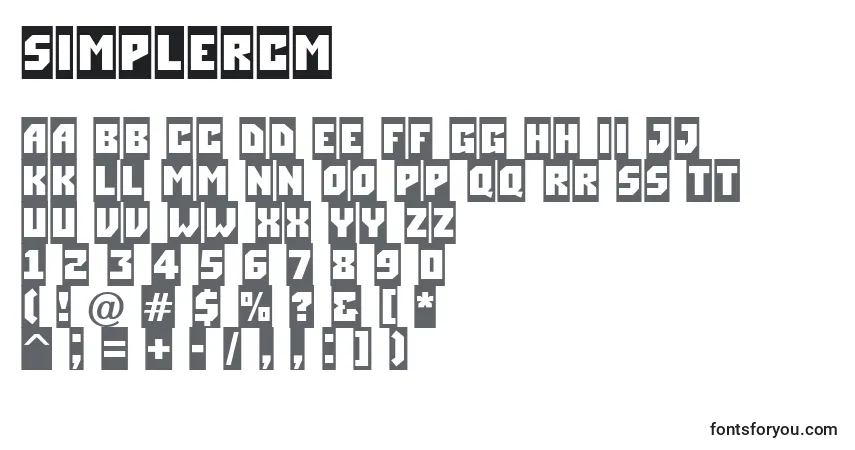 Шрифт Simplercm – алфавит, цифры, специальные символы
