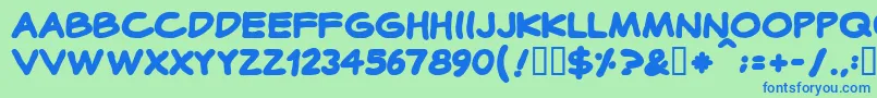 Cotidianabold Font – Blue Fonts on Green Background