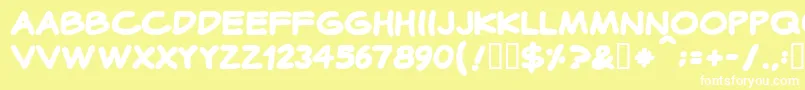 Cotidianabold Font – White Fonts on Yellow Background