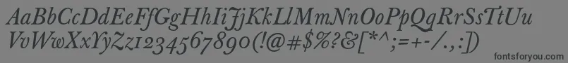 JbaskervilletextItalic Font – Black Fonts on Gray Background