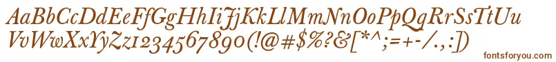 JbaskervilletextItalic Font – Brown Fonts on White Background