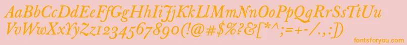 JbaskervilletextItalic Font – Orange Fonts on Pink Background