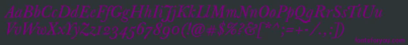 Police JbaskervilletextItalic – polices violettes sur fond noir