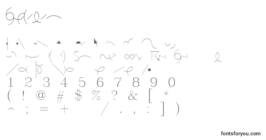 Czcionka Symeteo – alfabet, cyfry, specjalne znaki