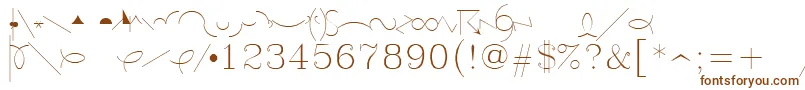 Czcionka Symeteo – brązowe czcionki na białym tle