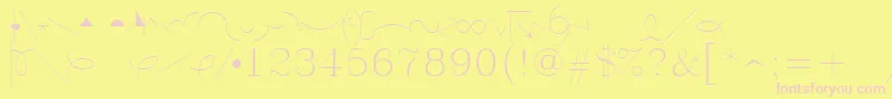 Symeteo-fontti – vaaleanpunaiset fontit keltaisella taustalla