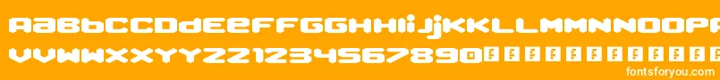 QueenOfMelbourne-Schriftart – Weiße Schriften auf orangefarbenem Hintergrund